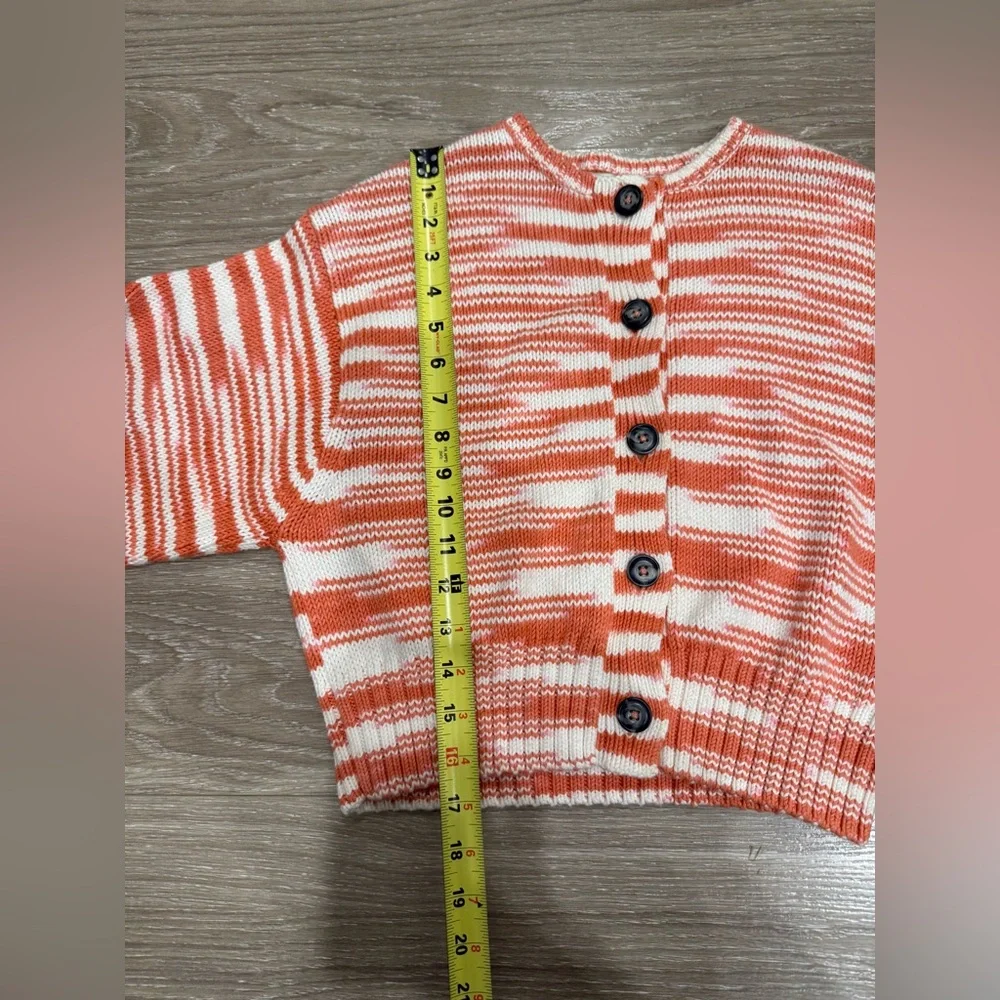 Ciao Lucia Coral and White Striped Cropped Cardigan - Picture 11 of 12